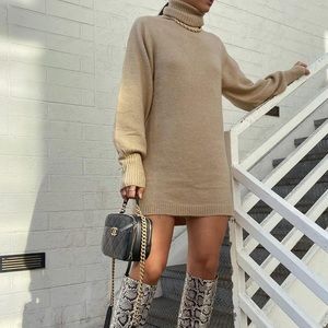 Women’s Tan XS/Small Sweater Dress from Princess Polly